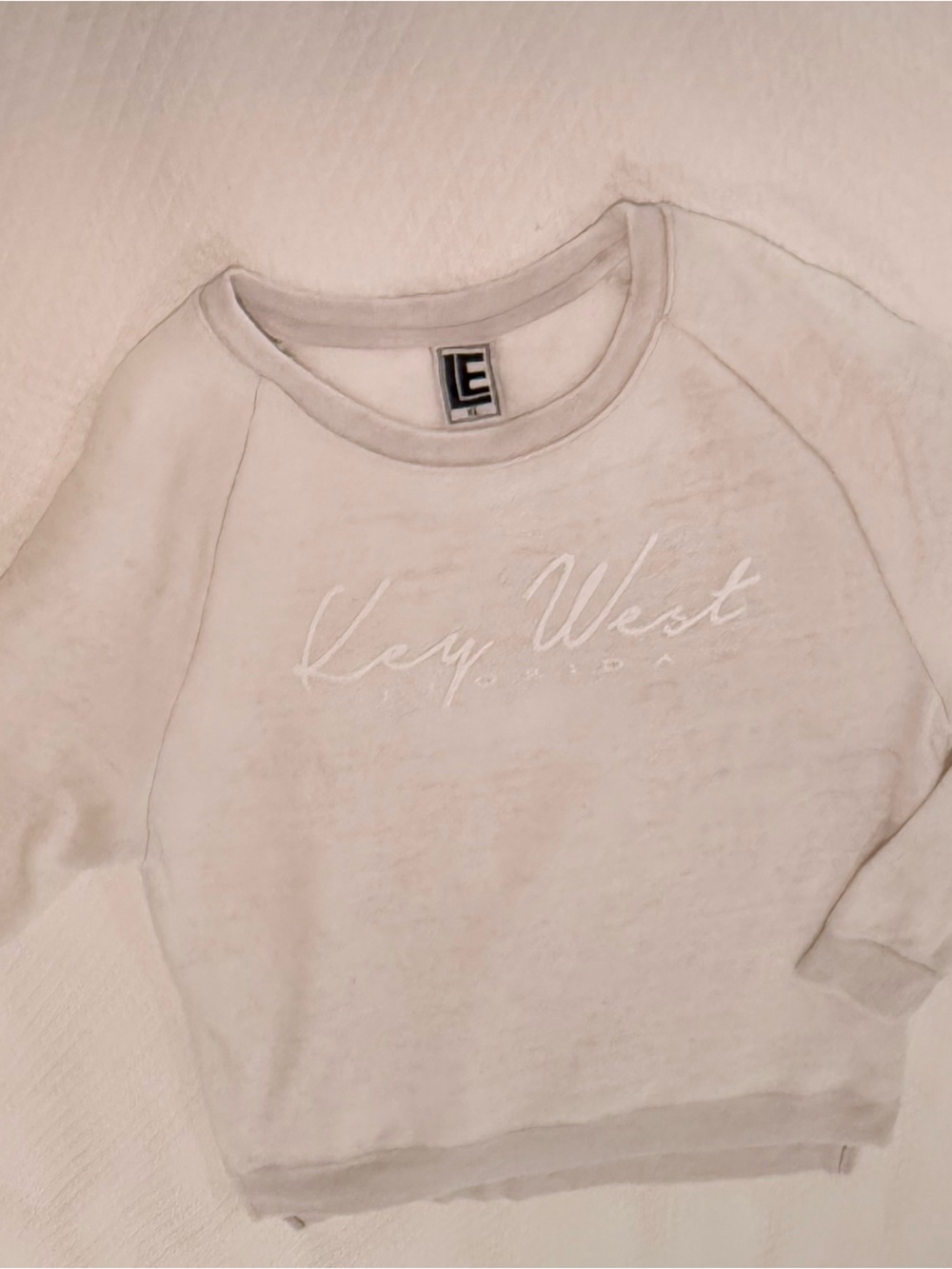 Key West Embroidered Crewneck Sweatshirt - Light Beige